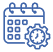 A calendar and a gear icon that represent appointment automation