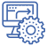 Icon of a computer and a gear that represents automation