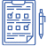 Icon a form on a clipboard and a pen signifying Forms and Surveys