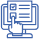 Icon of a screen with a form with check boxes and a hand pointing to a checkbox signifying Patient Experience Surveys